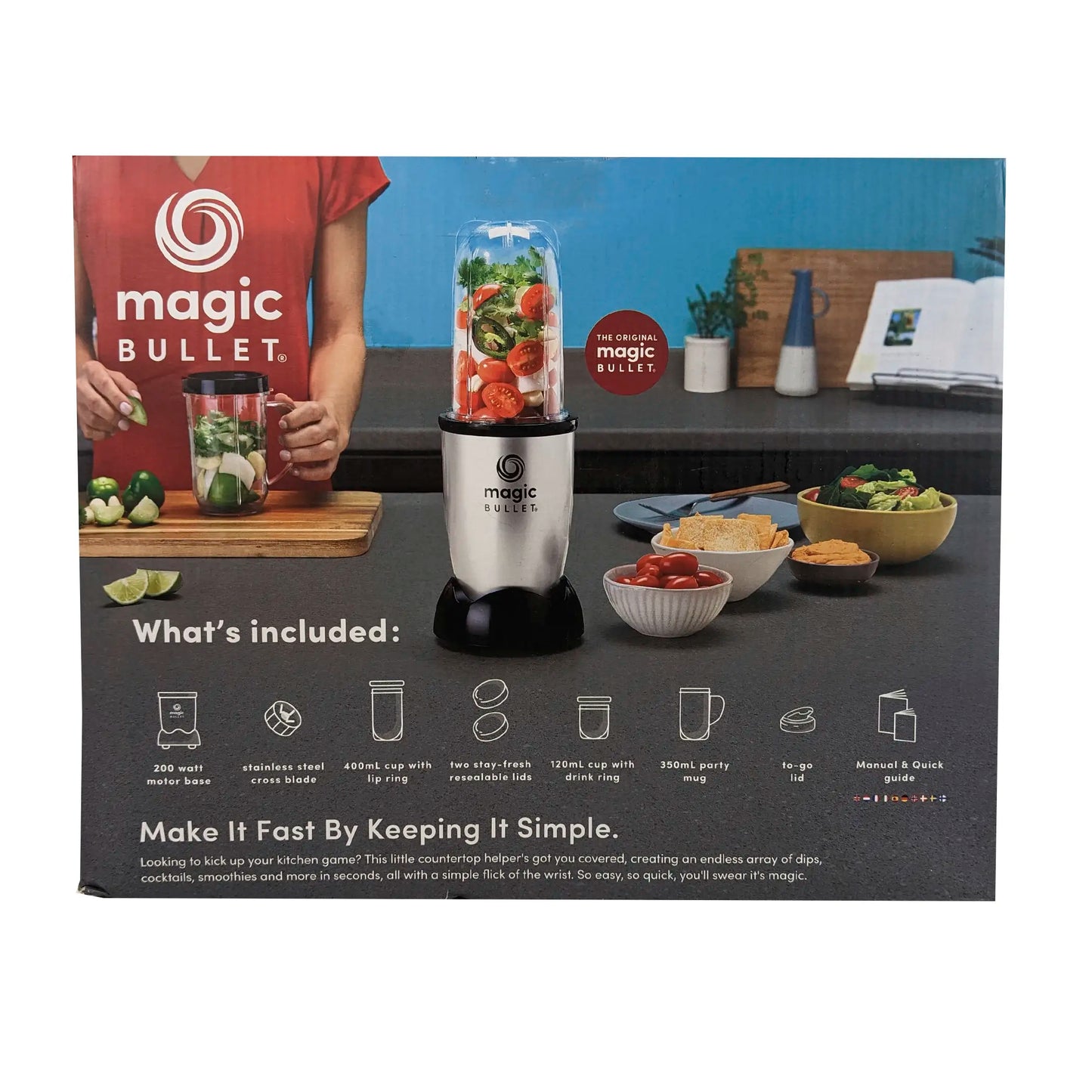 NutriBullet Magic Bullet, Tischplatten-Mixer, 250 W, Silber