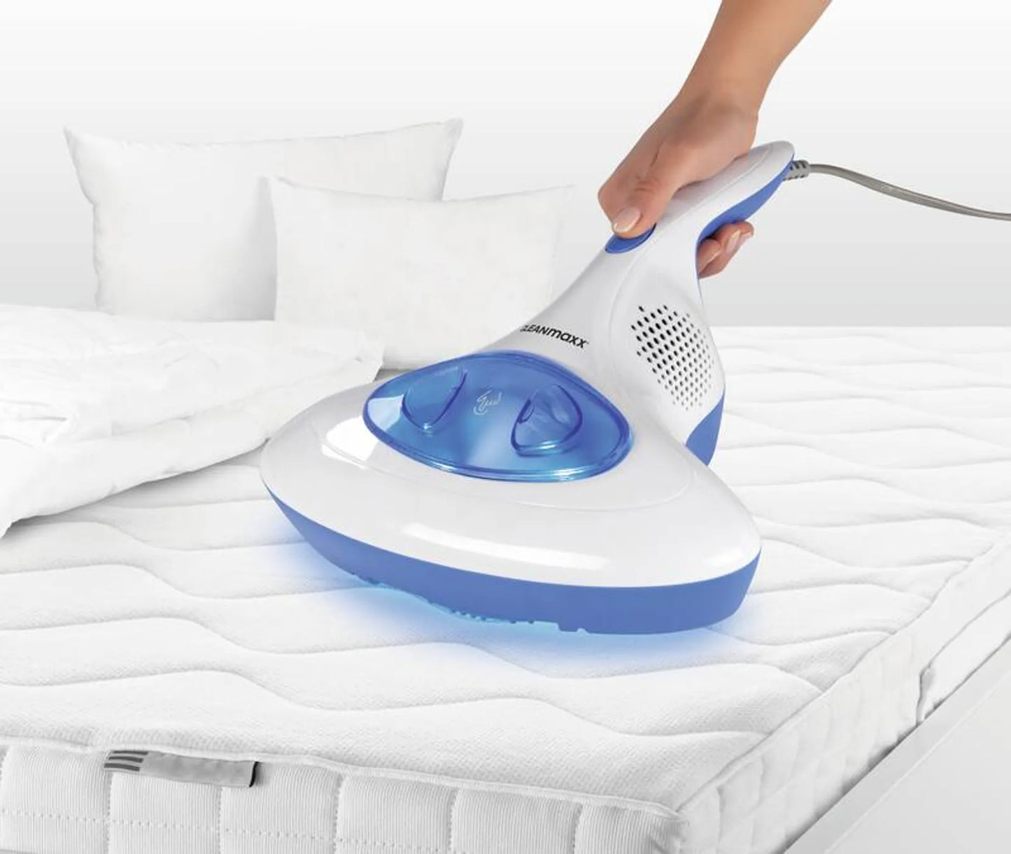 CLEANmaxx Milben-Handstaubsauger mit UV-C-Licht - Reinigen & Desinfizieren in einem Schritt Anti Milbensauger mit UV C Licht 300W HEPA Milben Handstaubsauger Cleanmaxx NEU