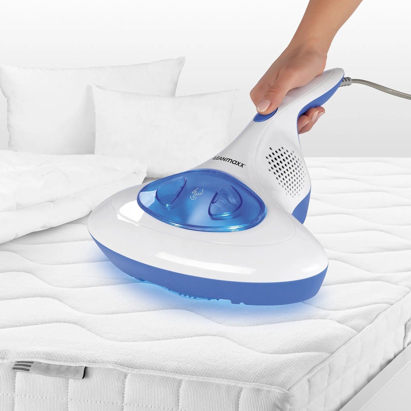 CLEANmaxx Milben-Handstaubsauger mit UV-C-Licht - Reinigen & Desinfizieren in einem Schritt Anti Milbensauger mit UV C Licht 300W HEPA Milben Handstaubsauger Cleanmaxx NEU