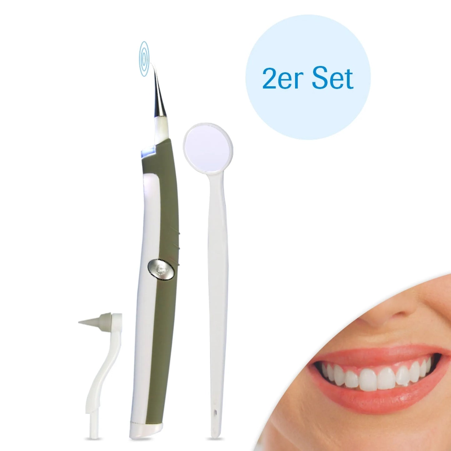 Denta Pic Sonic Zahnpflege 2er Set: Effektive Plaque- und Zahnsteinentfernung mit LED-Licht