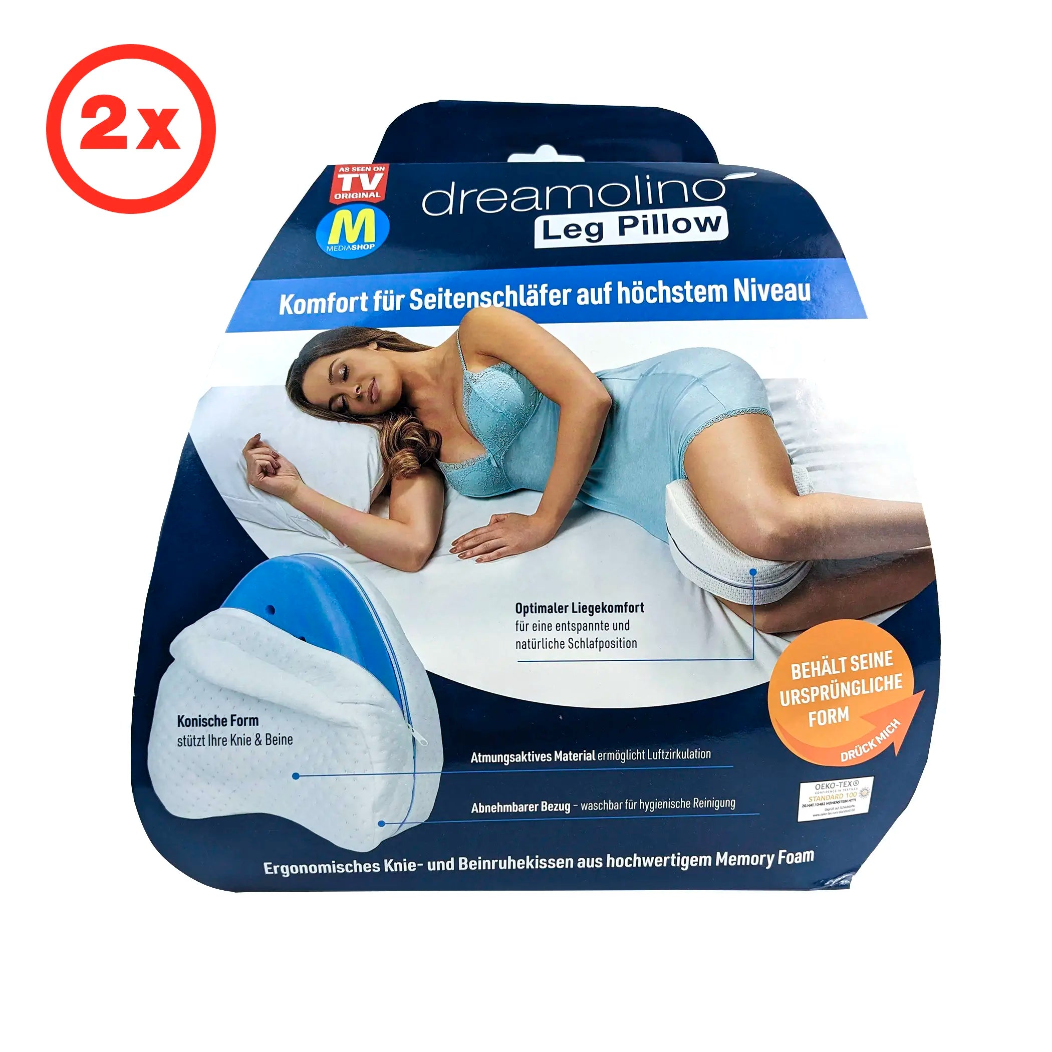 Seitenschläferkissen Doppelpack – f ergonomische Trendteleshop Dreamolino Pillow Leg –