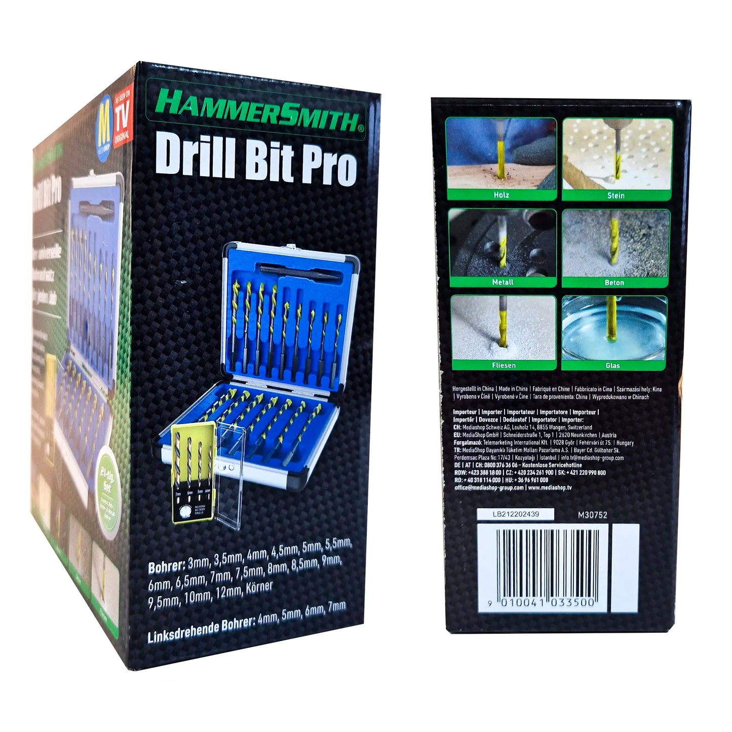 Hammersmith Drill Bit Pro – universelles Bohrer Set aus Titan-Legierung