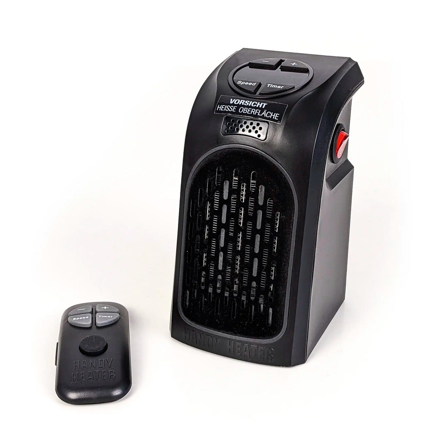 LIVINGTON Handy Heater 500 Watt - Fernbedienung, Thermostat und Timer - Effiziente Wärme auf Knopfdruck