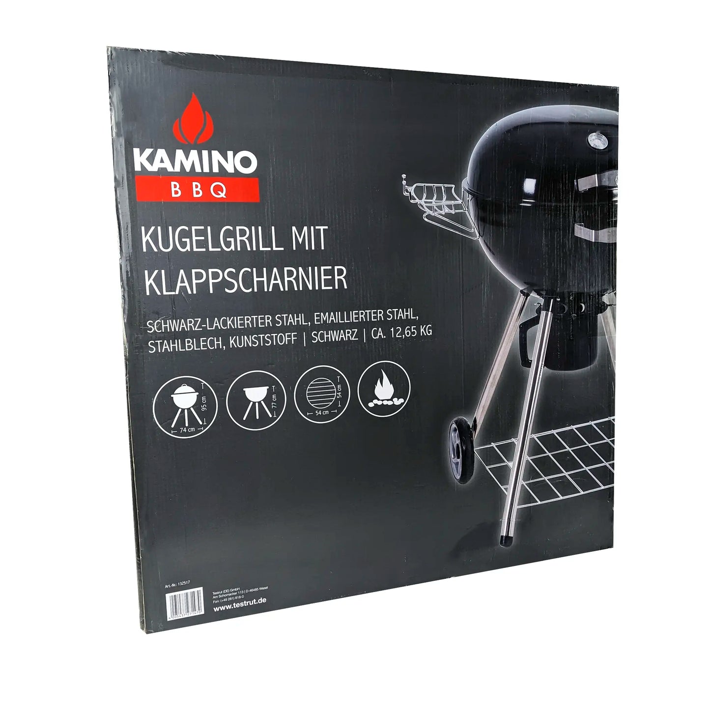 Kamino "Kamino Kugelgrill mit Klapphaube Holzkohle Kugelgrill auf Rollen"