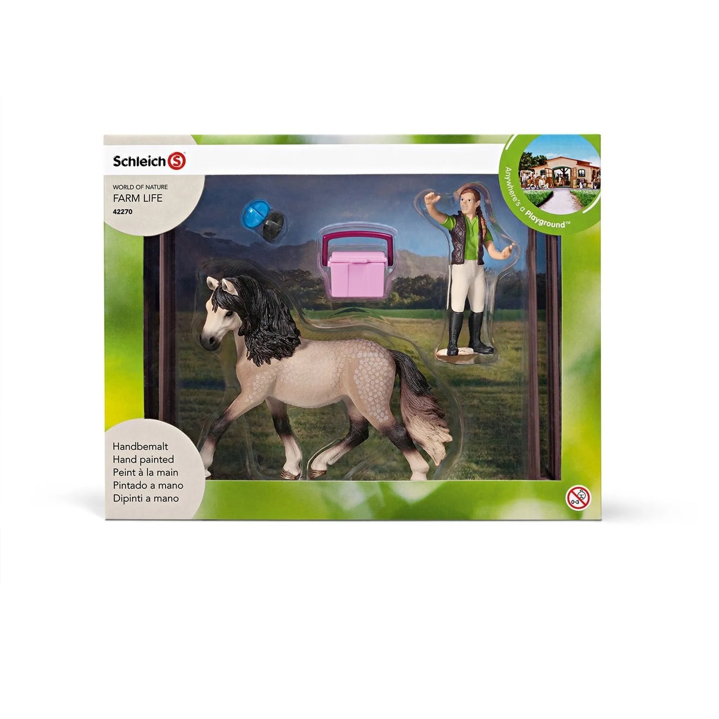 Schleich - Tierfiguren, Pferdepflegeset, Andalusier 42270