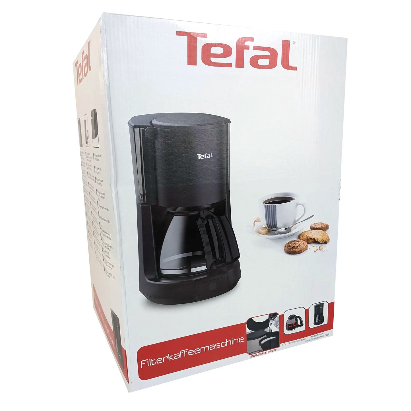 Tefal Principio Select Filterkaffeemaschine | 1,25 L | automatische Abschaltfunktion | Anti-Tropfsystem | sehr benutzerfreundlich | Schwarz Matt CM272N