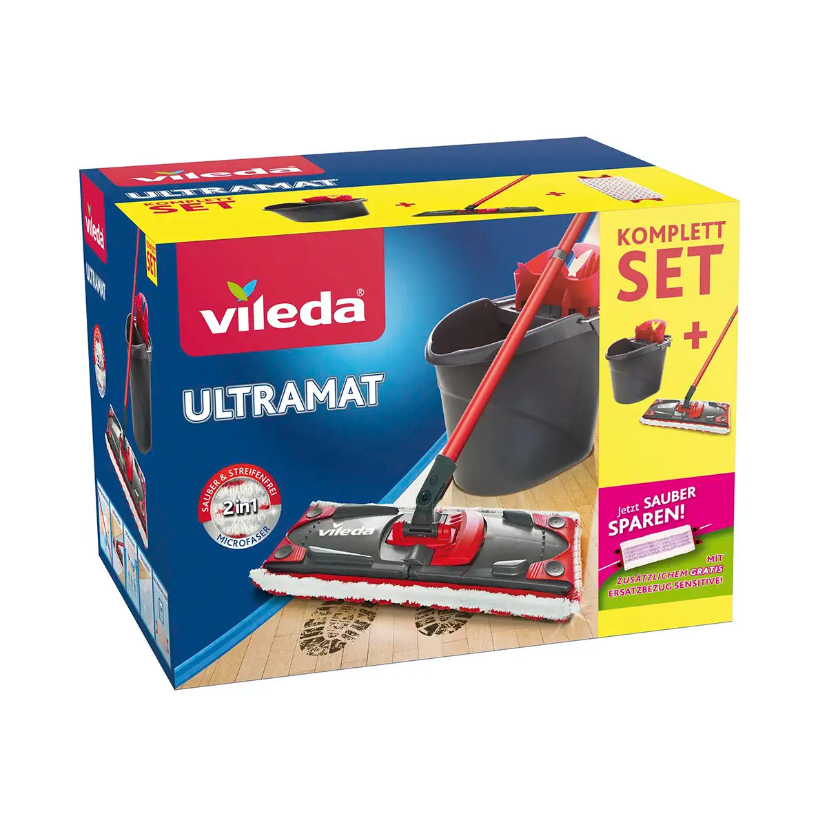 Vileda ULTRAMAT 2in1 Box inkl. gratis Ersatzbezug MICROFASER SENSITIVE *Frühjahrspromo*