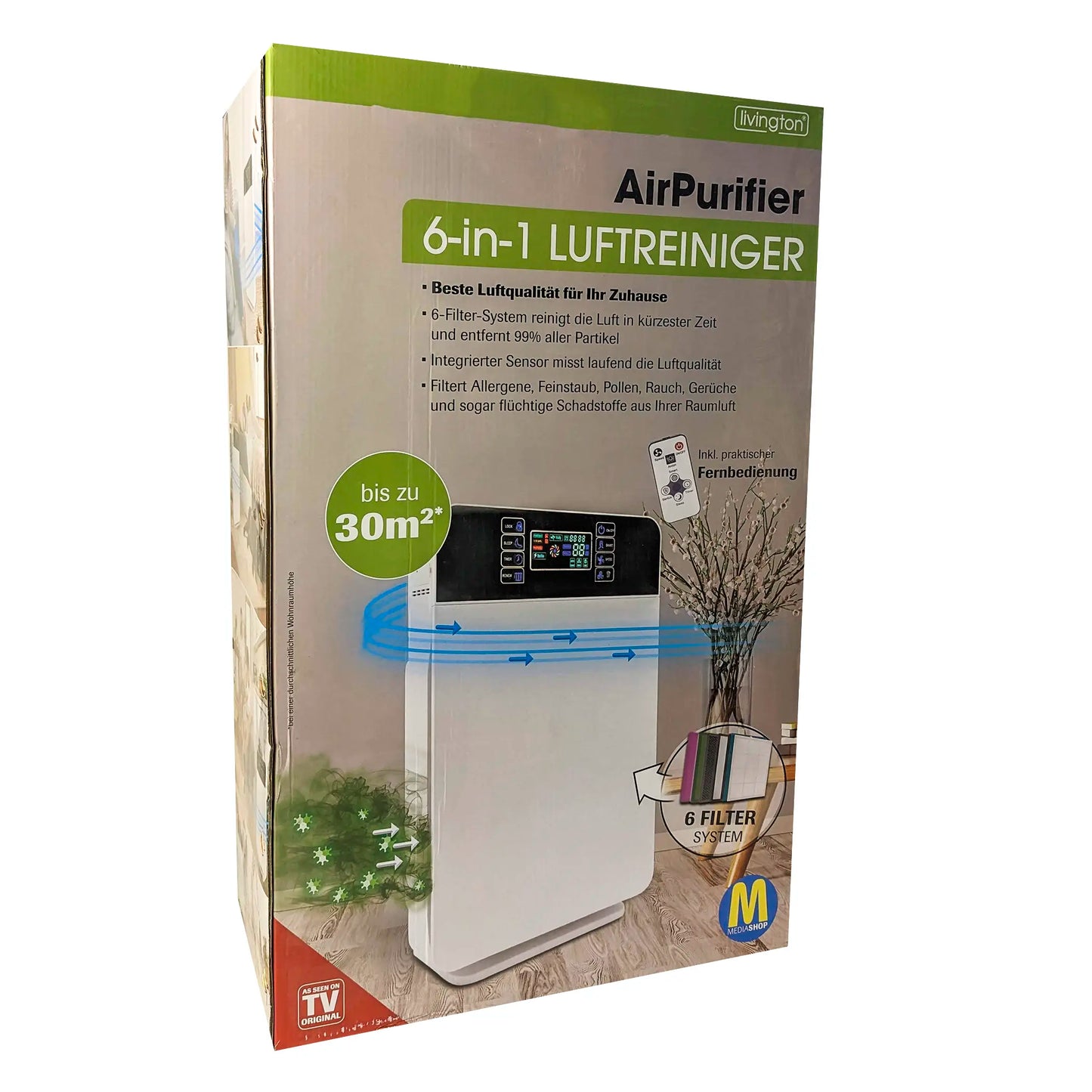 Livington AirPurifier 6-in-1 Luftreiniger für bis zu 30m²