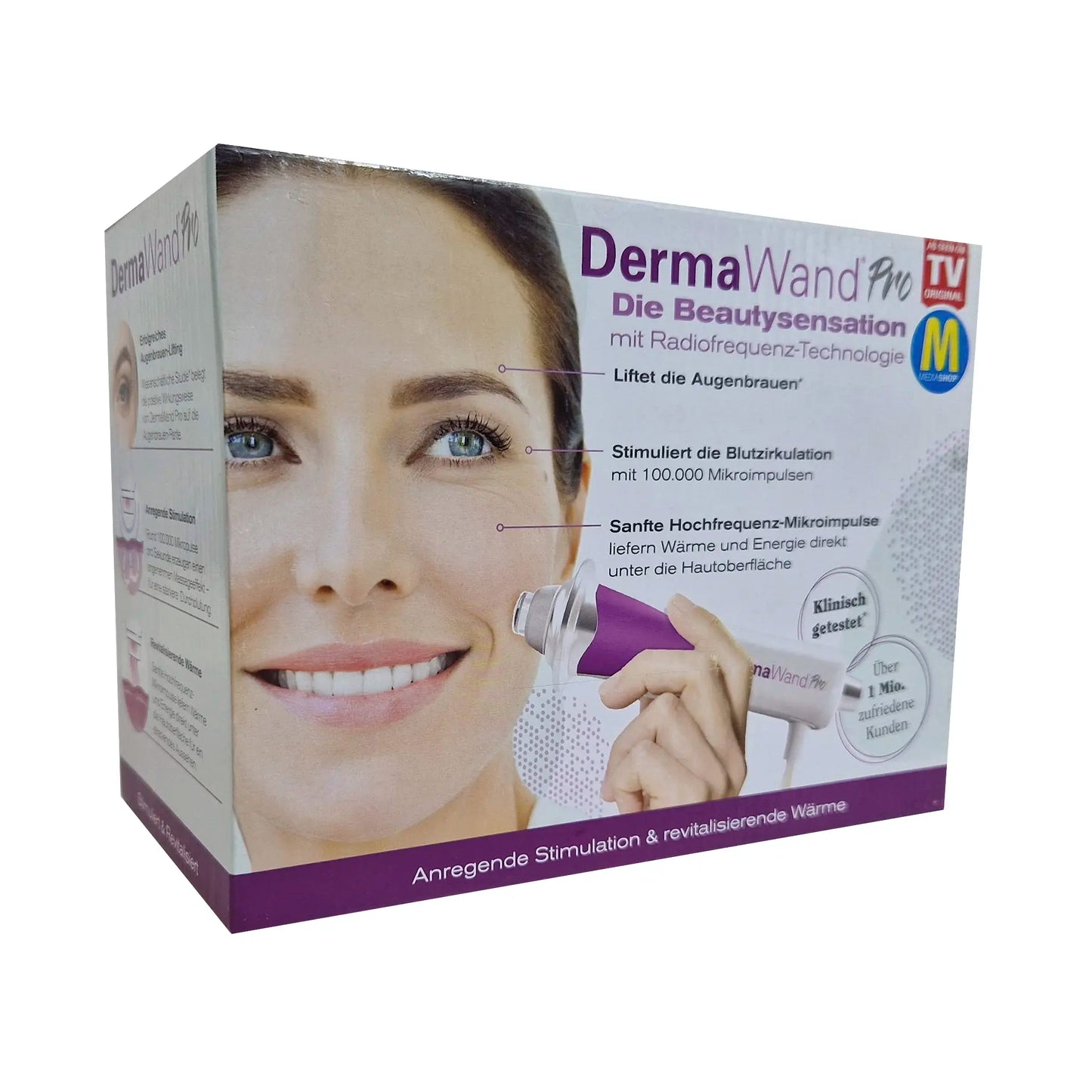 DermaWand Pro – Anti Aging Tool mit revitalisierender Wirkung – Beauty Gadget für effektives Augenbrauen-Lifting – Radiofrequenz Gerät Gesicht inkl. Tasche