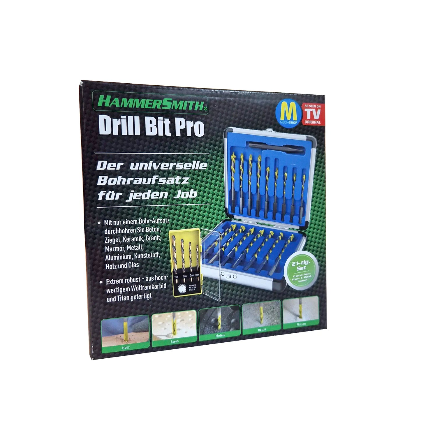 Hammersmith Drill Bit Pro – universelles Bohrer Set aus Titan-Legierung