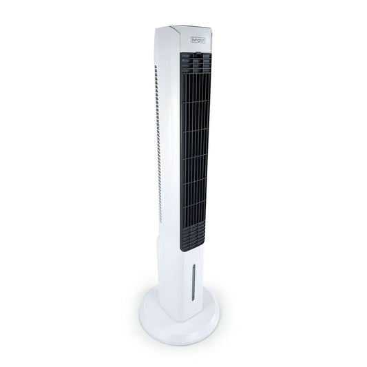 LIVINGTON ChillTower – Kühlgerät mit Wasserkühlung – mobiler Luftkühler mit 3 Kühlstufen – Verdunstungs-Kühler ohne Abluftschlauch für 12h Kühlung Dank 1,5 L Tank