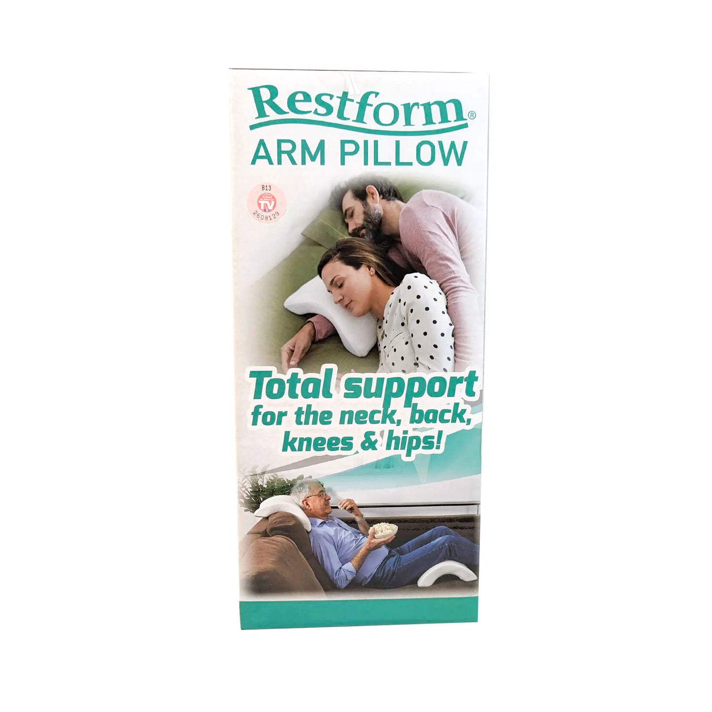 Restform® Arm Pillow - Memory Foam Kissen, Arm Kissen - sensible Unterstützung für den Hals, Rücken, Knie und Hüften - entlastet, unterstützt und passt sich perfekt an die Körper Kontur an, Original aus der TV Werbung