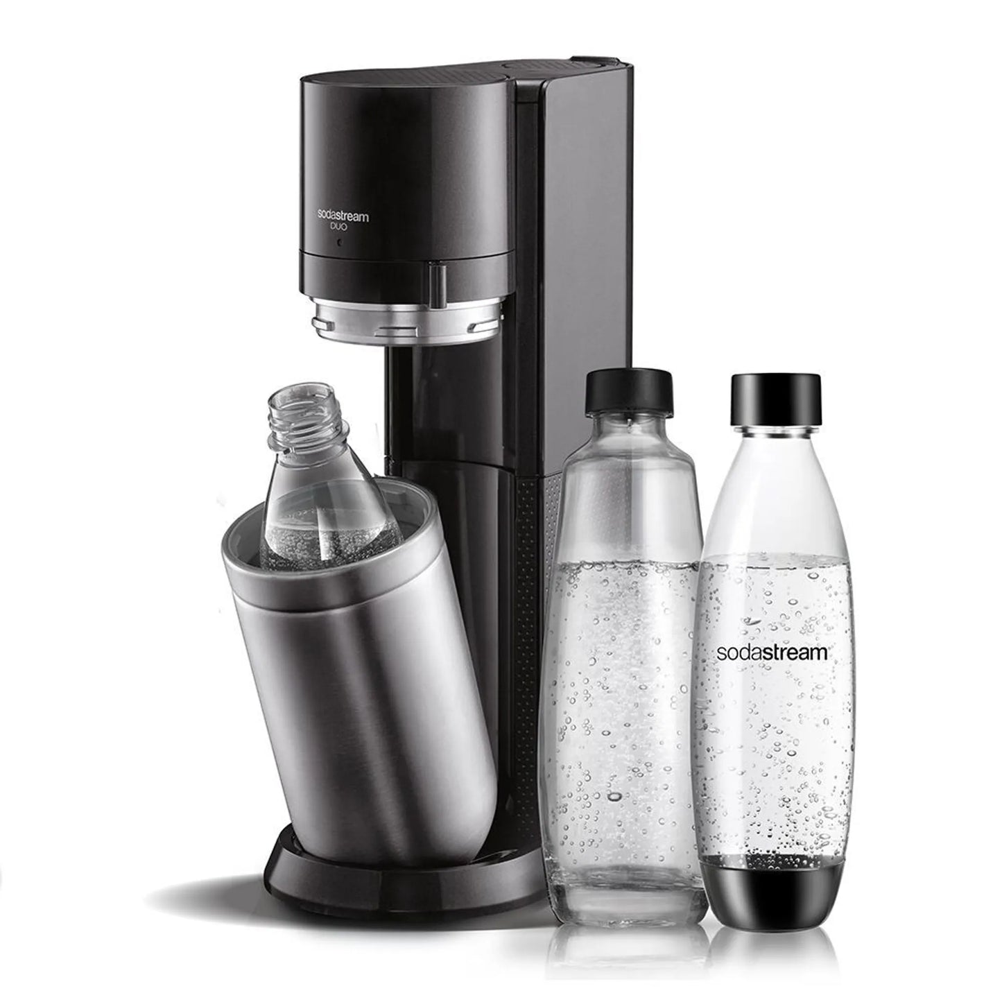 SodaStream DuoTitan Trinkwassersprudler, inkl. 1x 1 Liter Glasflasche, 1x 1 Liter PET, 1 x Quick Connect Zylinder
